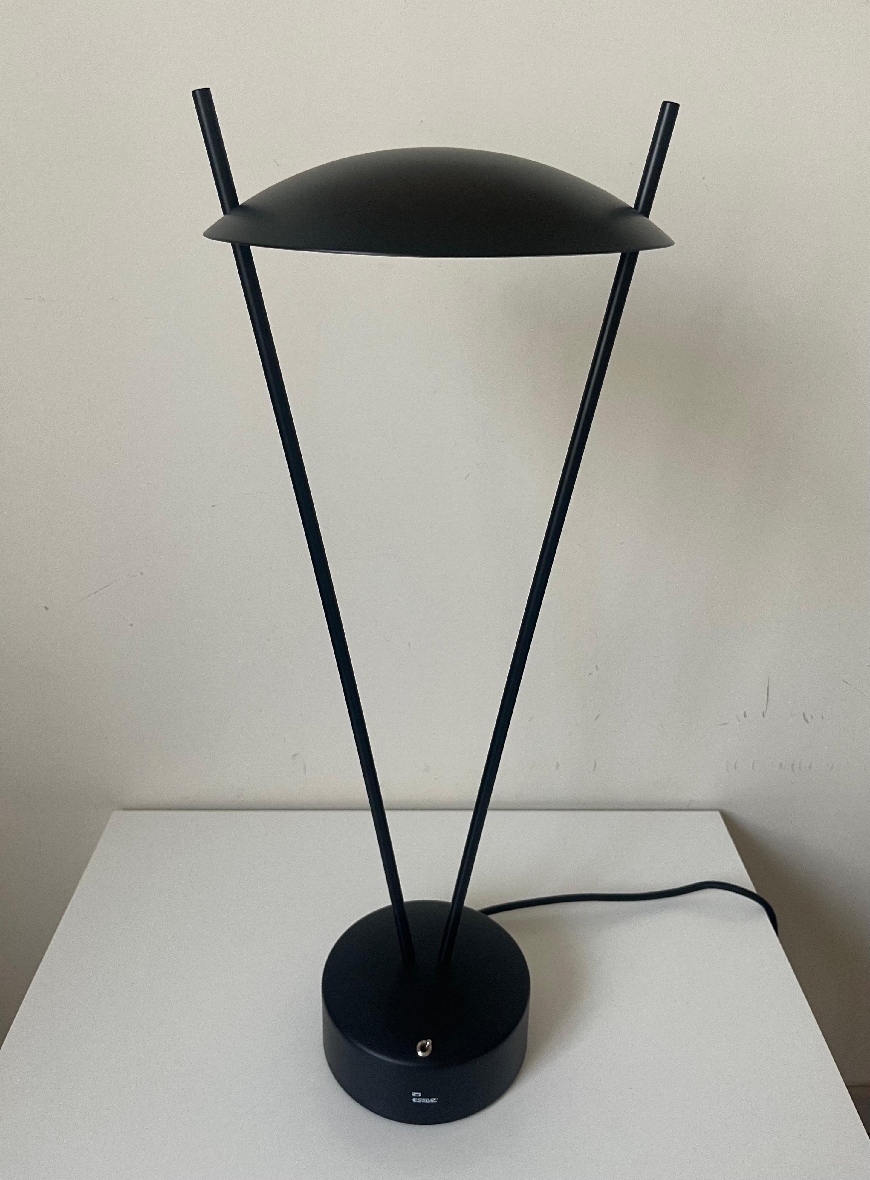 Postmodern Pair of Black Table Lamps by Leonardo Marelli for Estiluz, 1980s 4