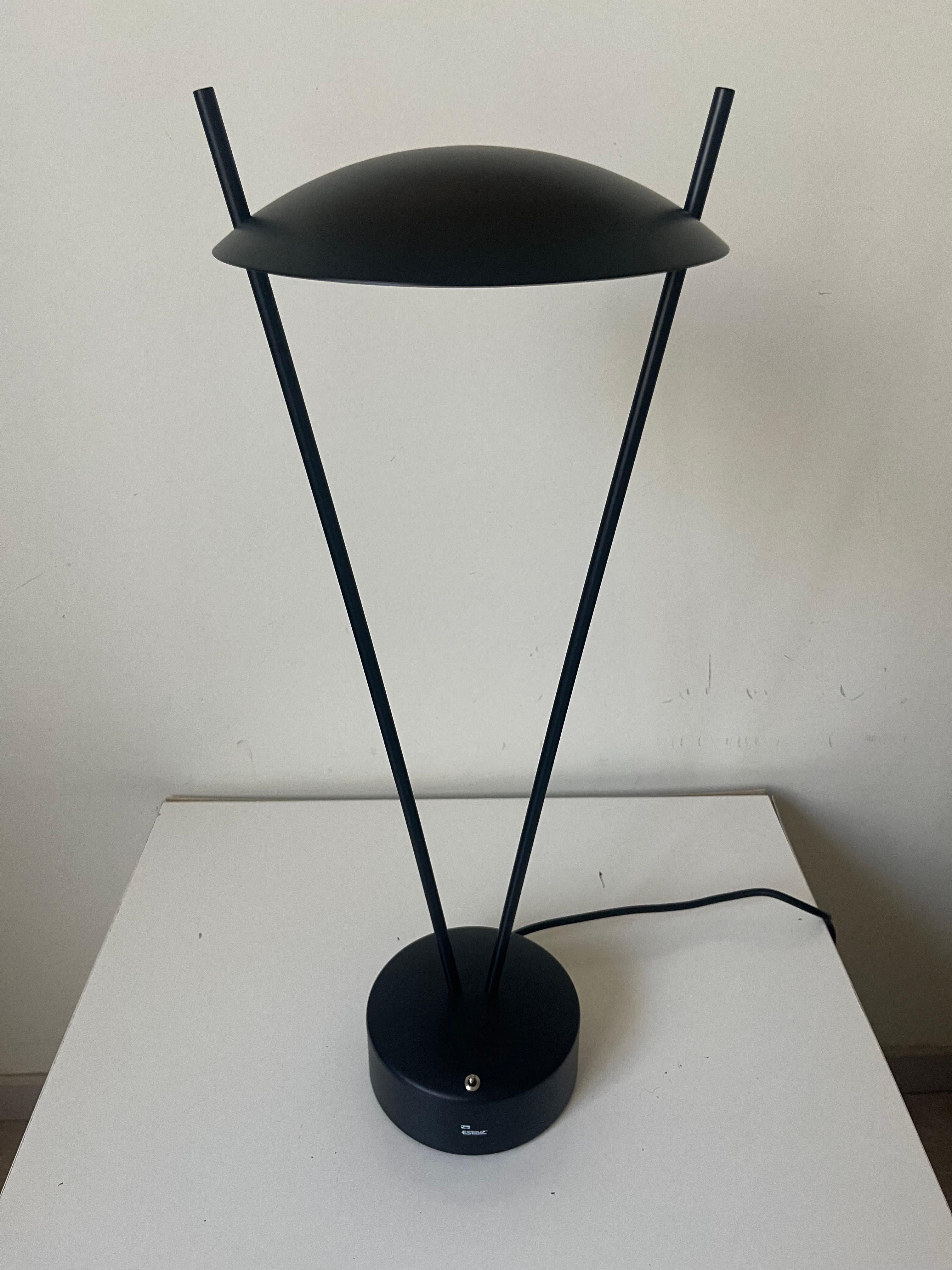 Post-Modern Postmodern Pair of Black Table Lamps by Leonardo Marelli for Estiluz, 1980s