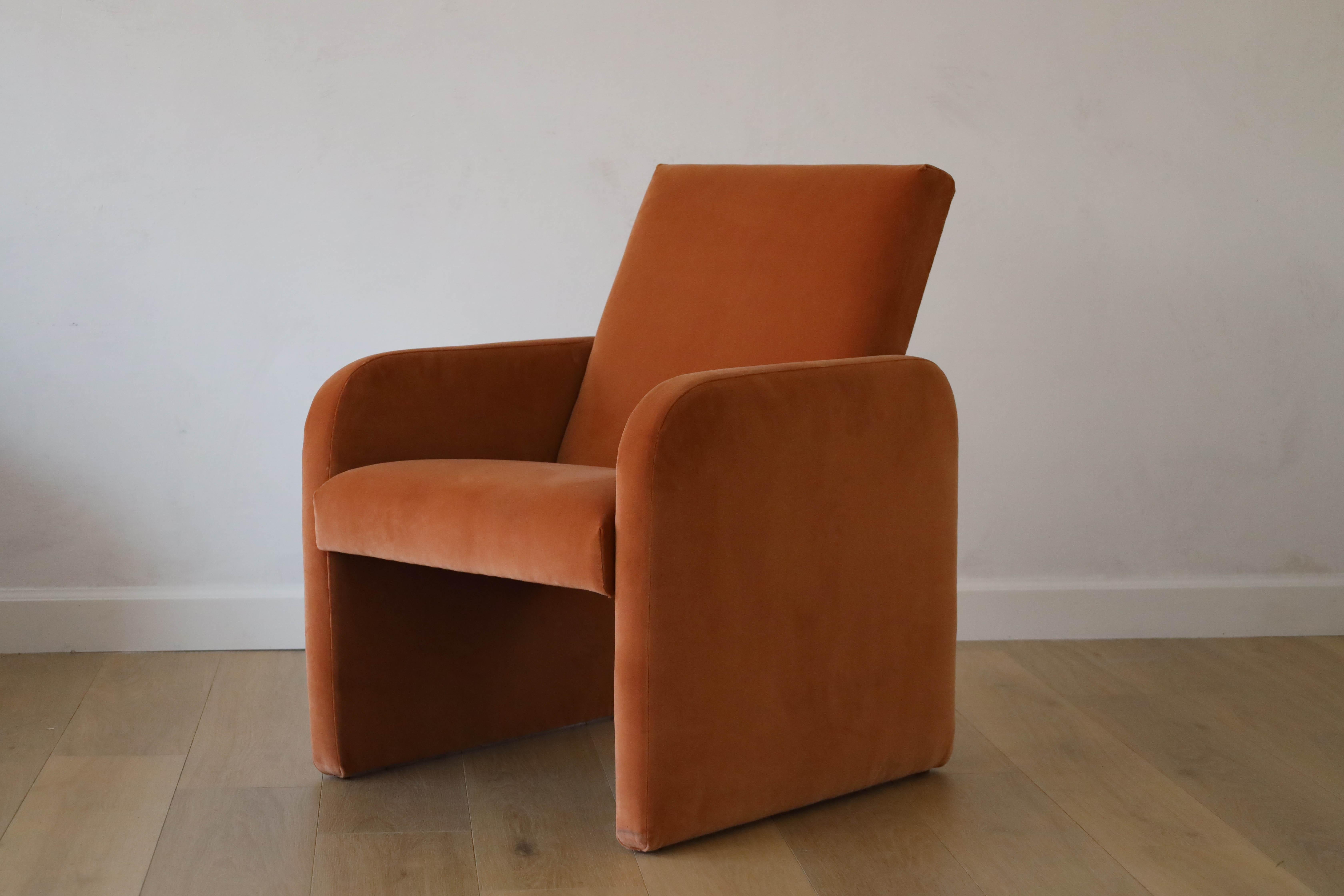 Postmodern Pair of Chairs in Performance Velvet Fabrics, Prague 1970s For Sale 3