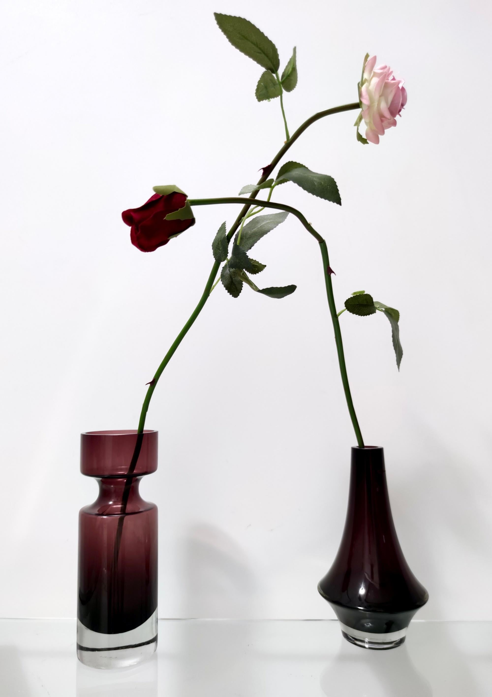 Postmoderne Paire de vases en verre postmoderne d' Tamara Aladin pour Riihimaen Lasi Oy, Finlande en vente