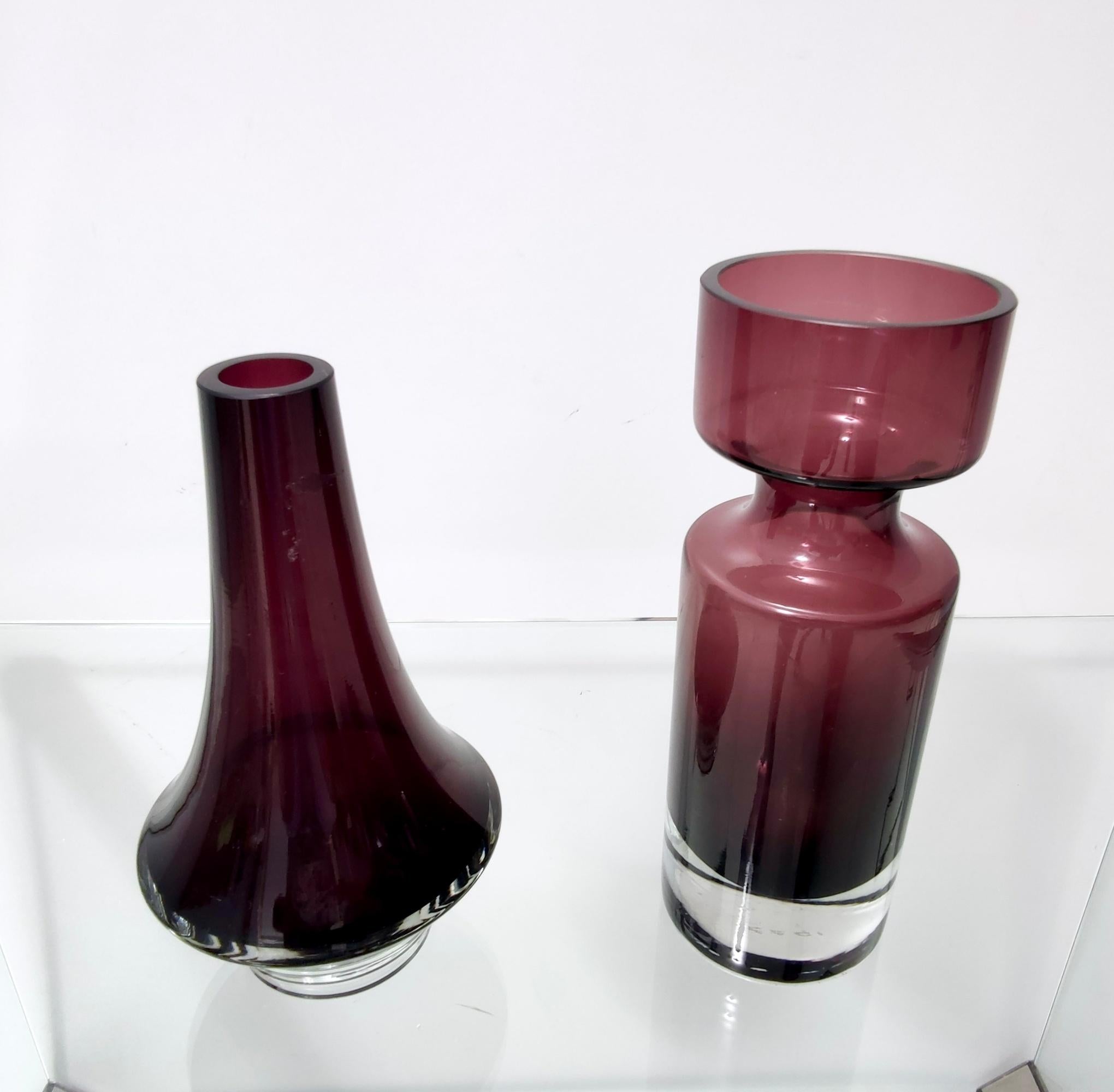 Paire de vases en verre postmoderne d' Tamara Aladin pour Riihimaen Lasi Oy, Finlande Excellent état - En vente à Bresso, Lombardy