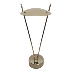 Coppia di lampade da tavolo postmoderne in oro di Leonardo Marelli per Estiluz, anni '80