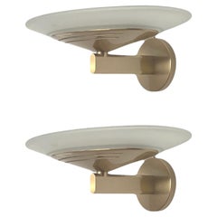Par de apliques de pared posmodernos de oro de Estiluz, de los años 80