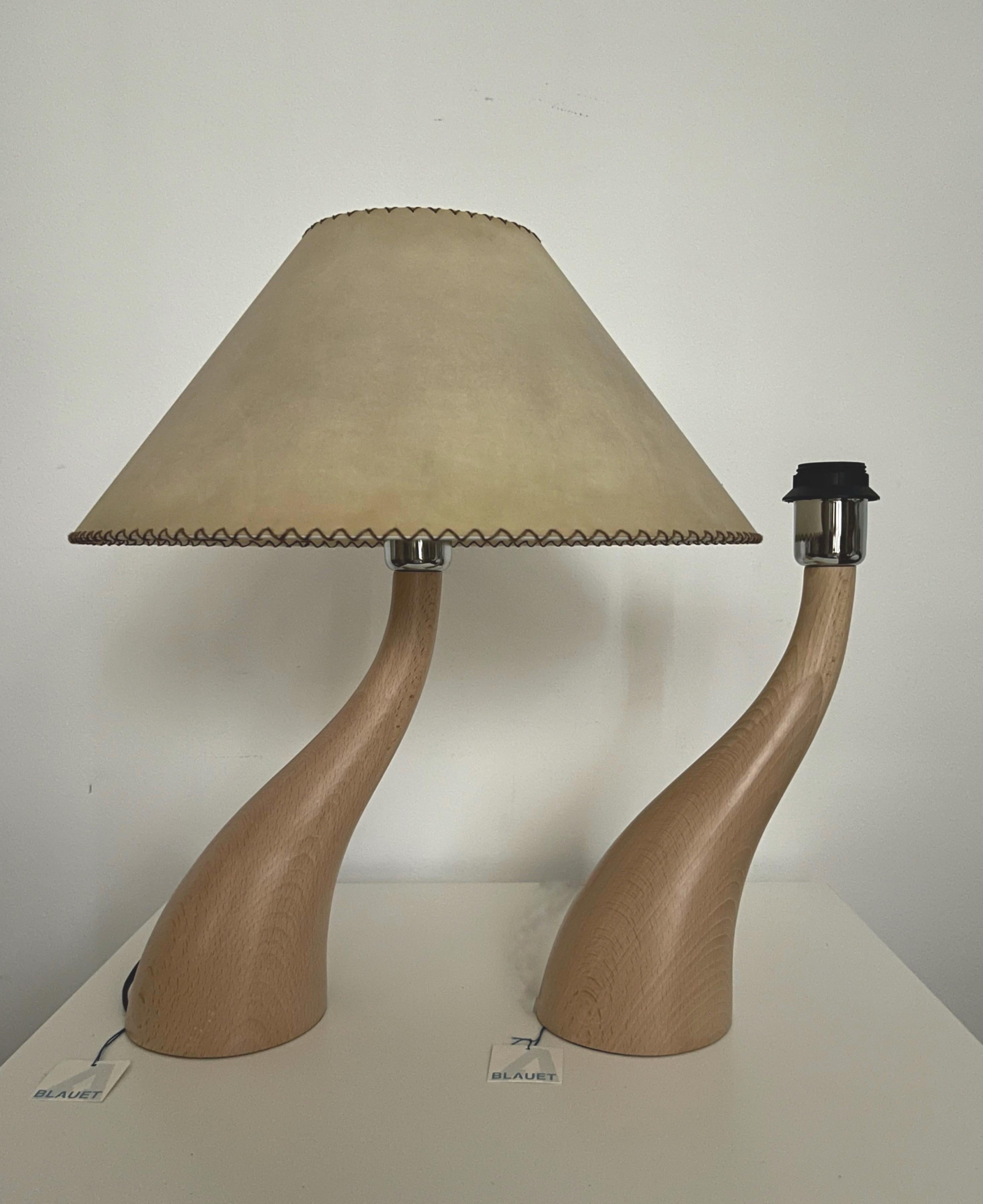 Postmodernes Paar „Bonsai“-Holz-Tischlampen von Blauet, Barcelona, 1990er Jahre im Zustand „Hervorragend“ im Angebot in Badajoz, Badajoz