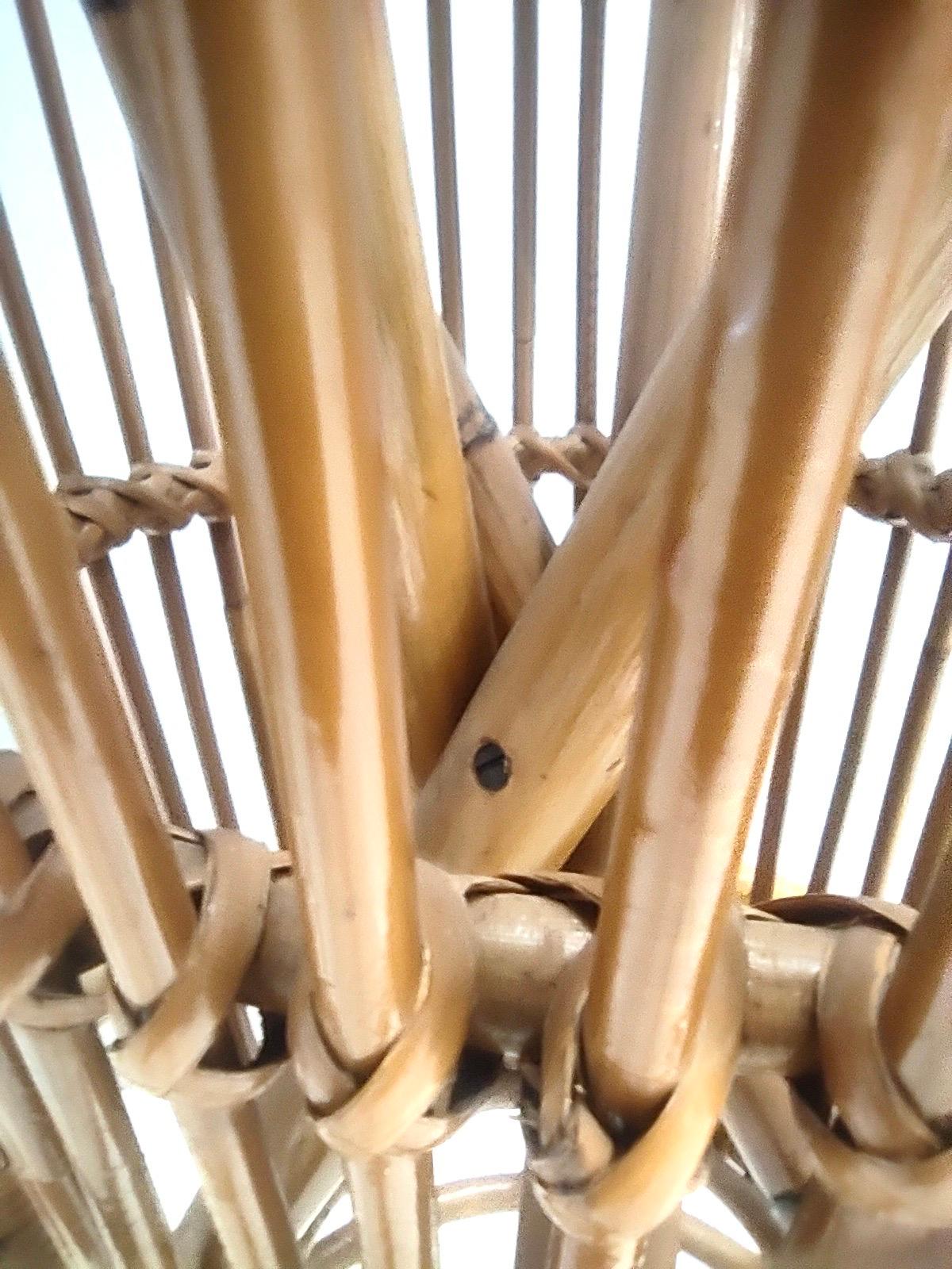 Postmodernes Paar runder Bambushocker aus Bambus, Tito Agnoli für Bonacina, Italien im Angebot 5