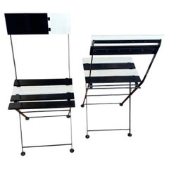 Postmodern Pair of Side Chairs by Denis Balland For Fermob France in Lacquer