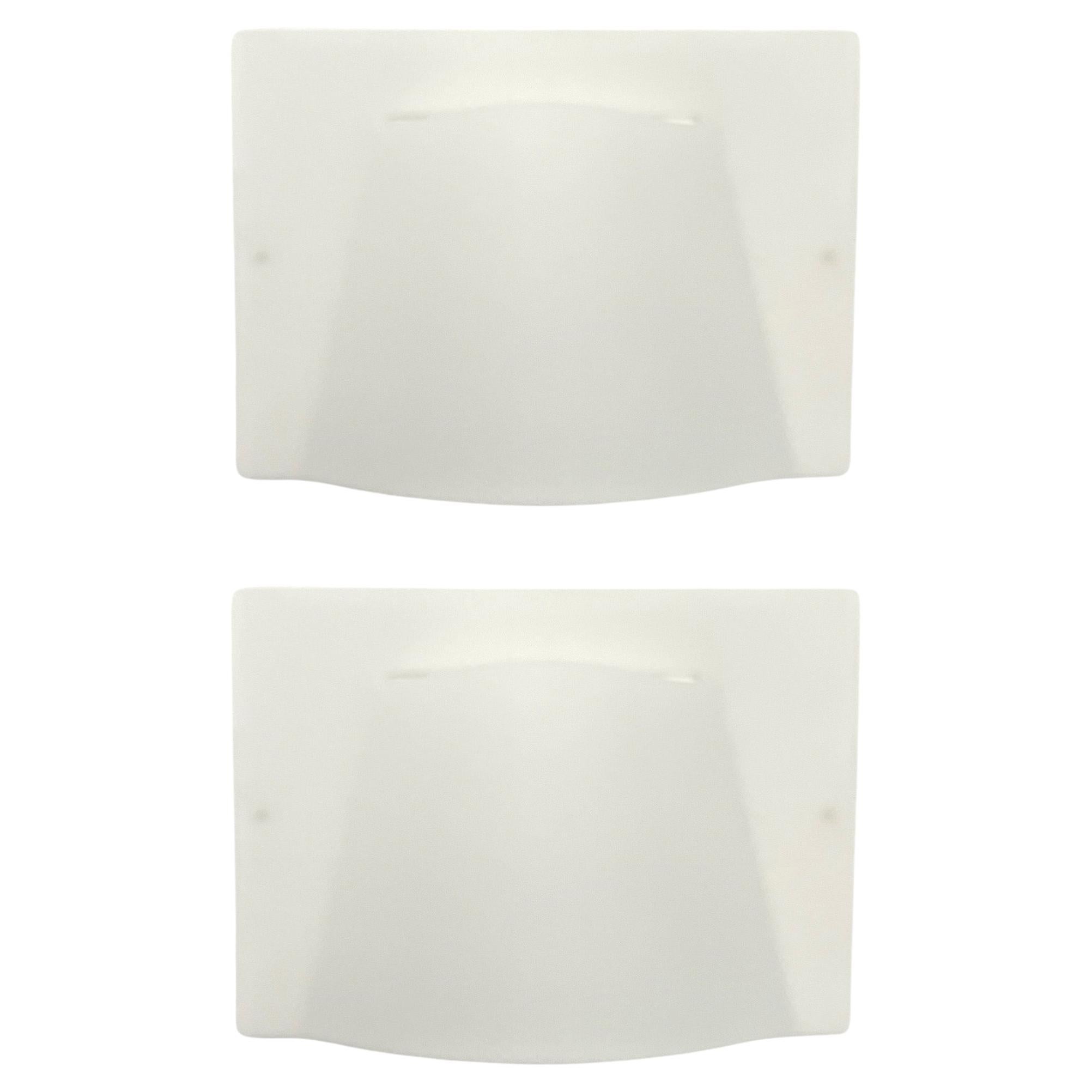 Postmodern Pair of White Lucite Wall Sconces by Estiluz, Barcelona, 1990s