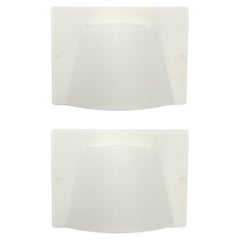 Postmodern Pair of White Lucite Wall Sconces by Estiluz, Barcelona, 1990s