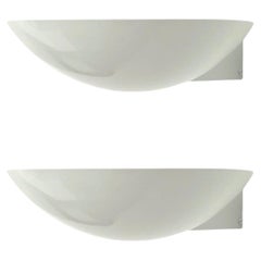 Postmodern Pair of White Metal Wall Sconces by Estiluz, 1980s