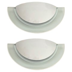 Postmodern Pair of White Wall Sconces by Leonardo Marelli for Estiluz, 1980s