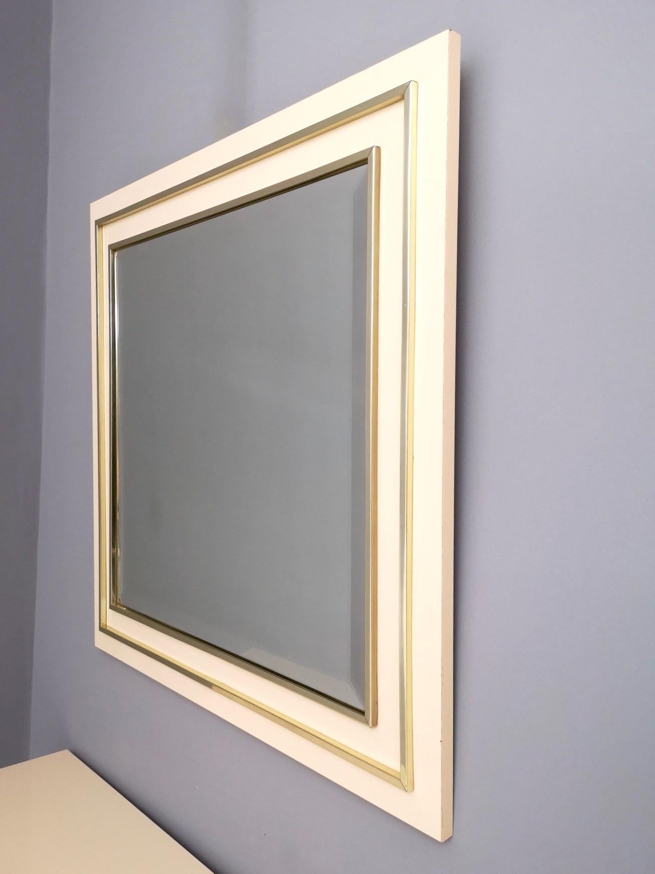 Postmoderner Konsolentisch aus blassrosa Formica und Messing mit Wandspiegel, Italien im Angebot 8