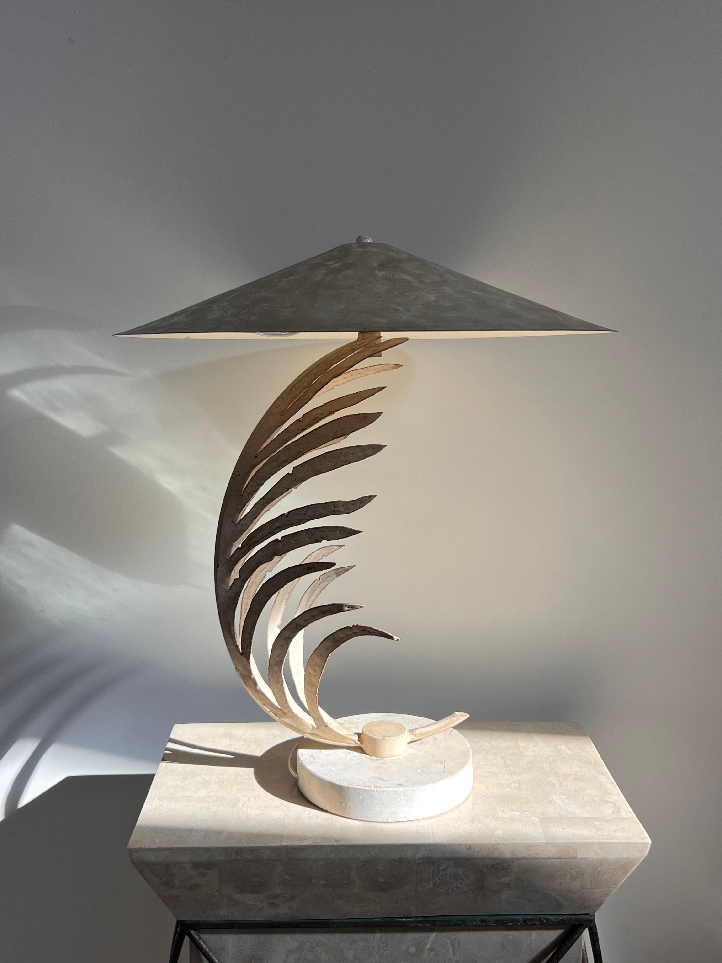 Postmodern Palm Frond Table Lamp by Michael Taylor, 1990s In Good Condition In View Park, CA