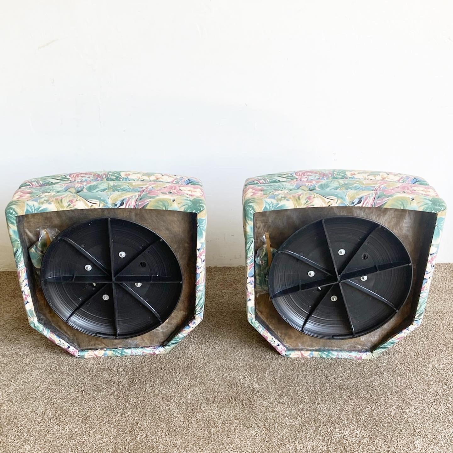 Postmodern Parrot and Foliage Swivel Chairs - a Pair For Sale 2