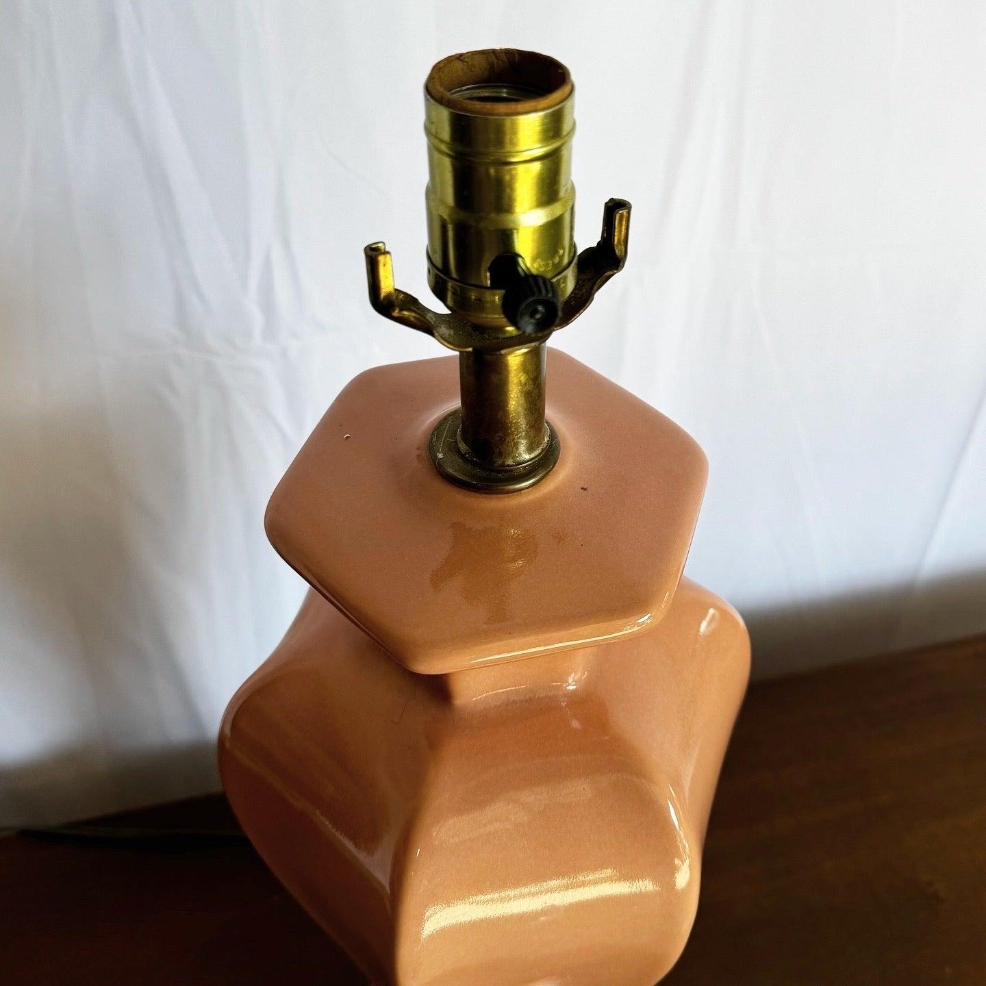 American Postmodern Pastel Pink Gloss Ceramic Table Lamp For Sale