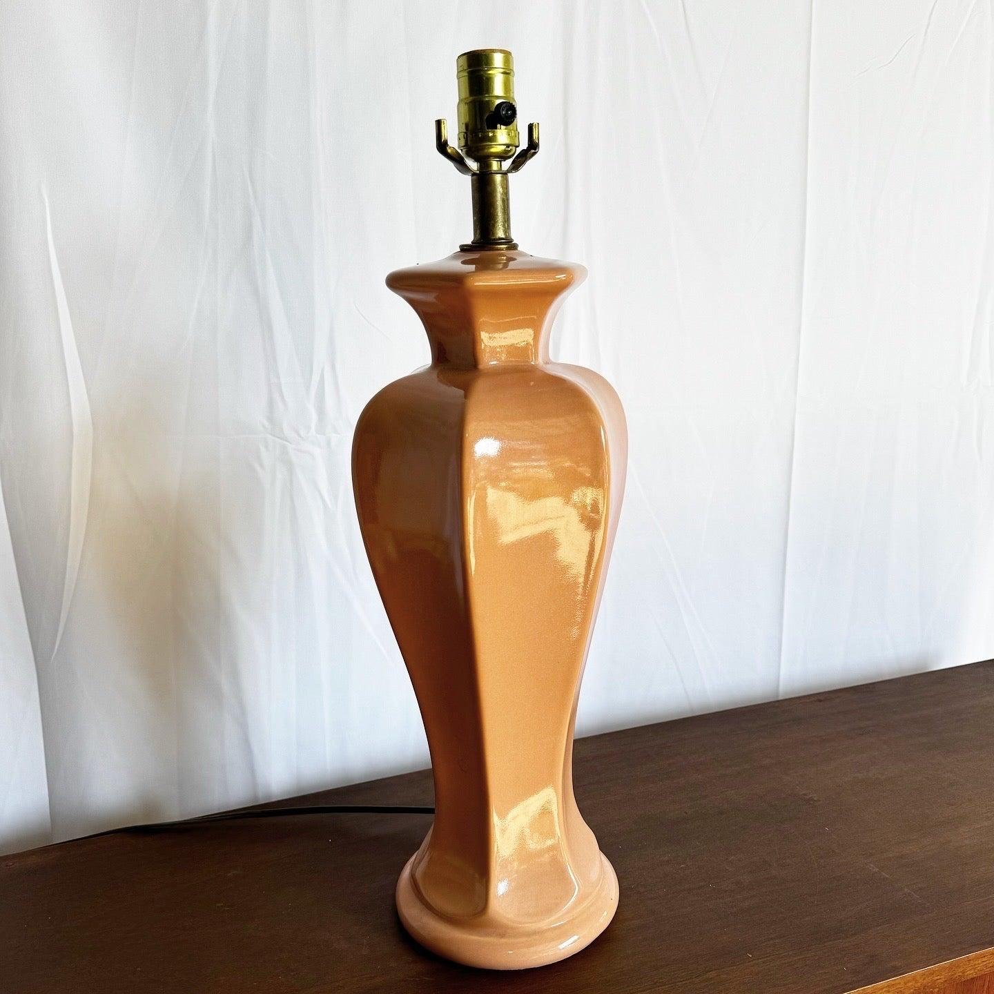 Postmodern Pastel Pink Gloss Ceramic Table Lamp For Sale 1