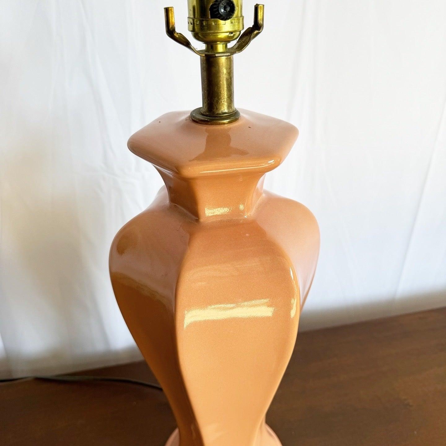 Postmodern Pastel Pink Gloss Ceramic Table Lamp For Sale 2