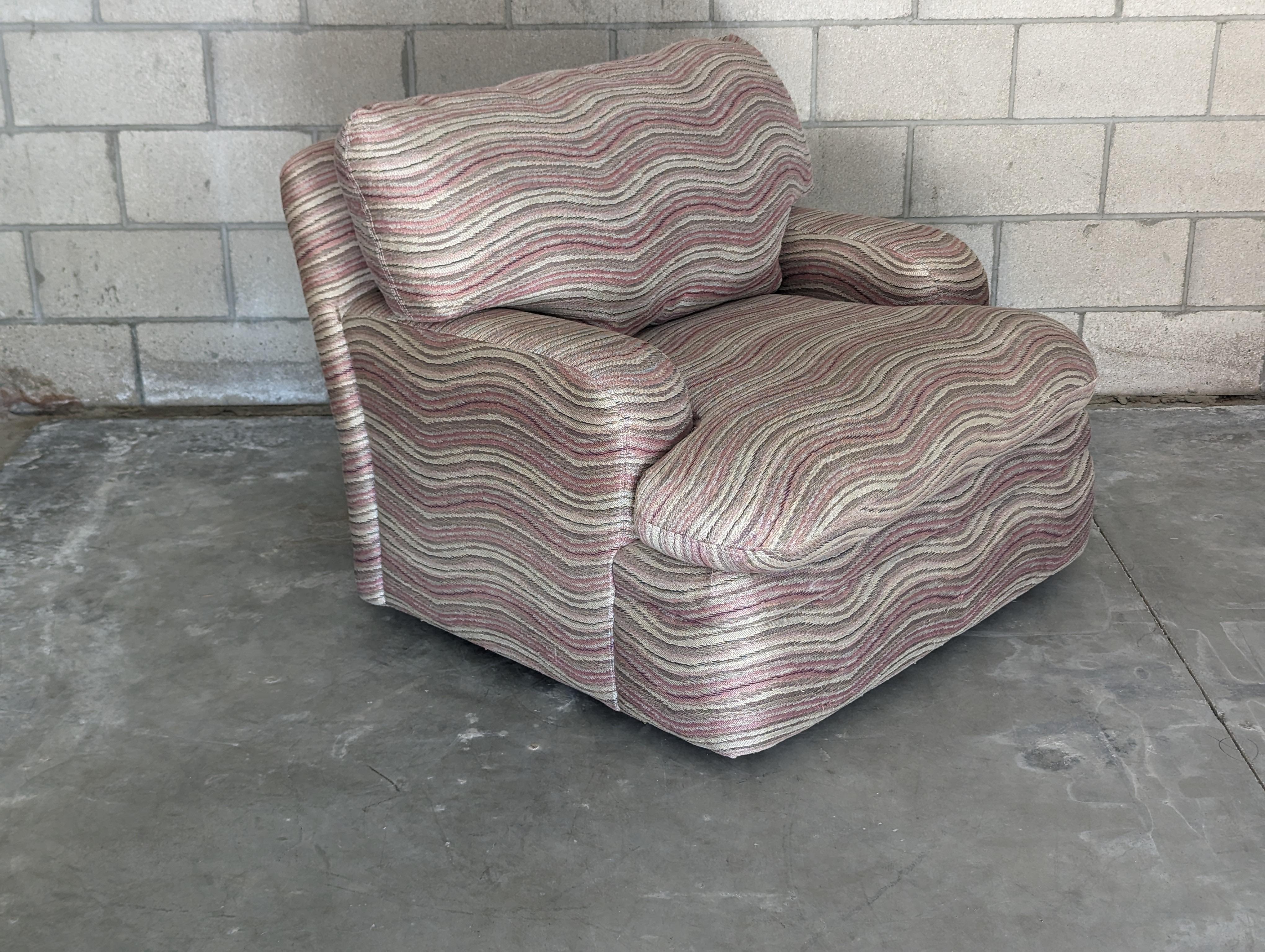 Postmodern Pastel Pink/Purple Armchair, c1980s For Sale 3