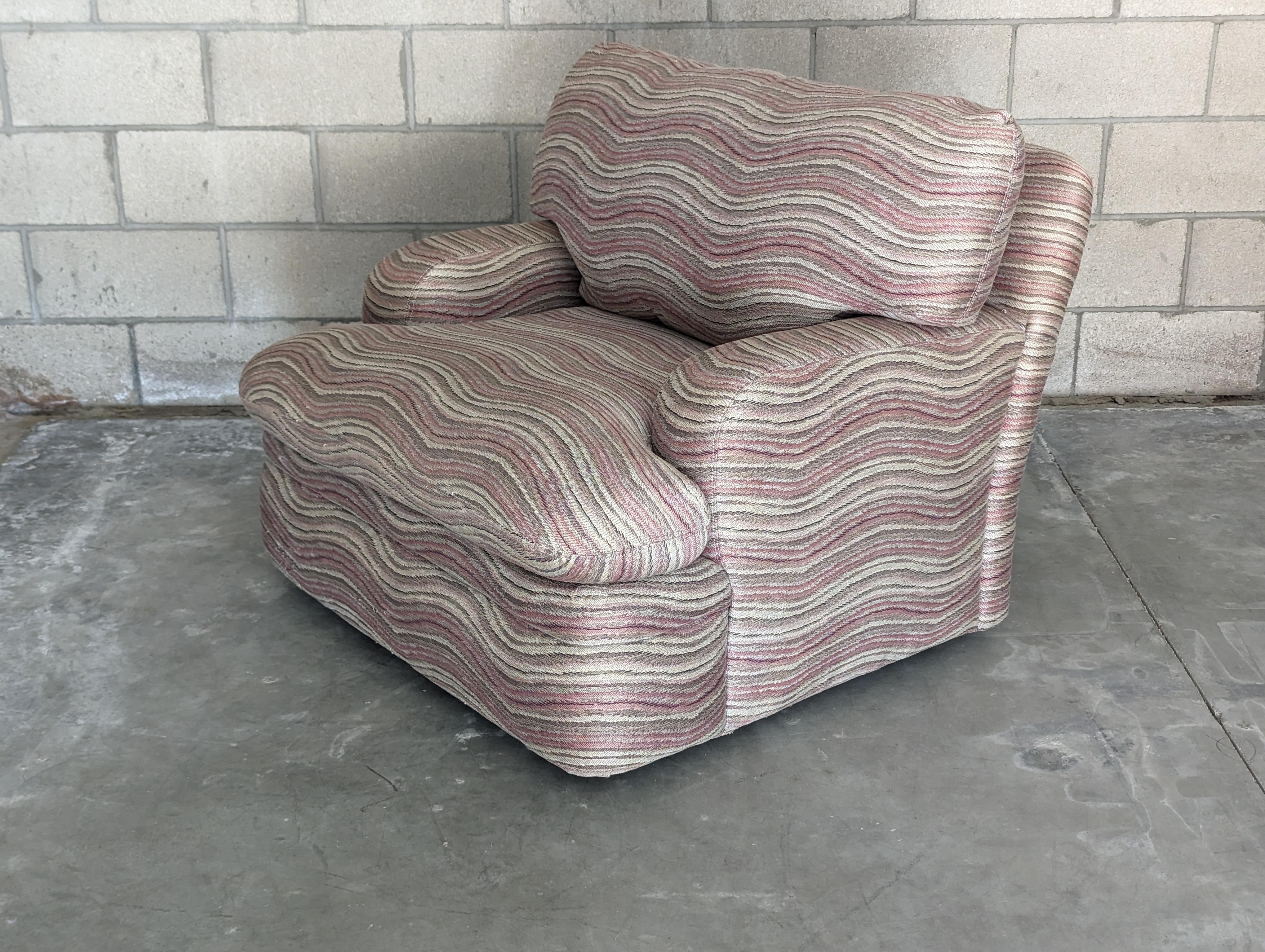 Postmodern Pastel Pink/Purple Armchair, c1980s For Sale 5