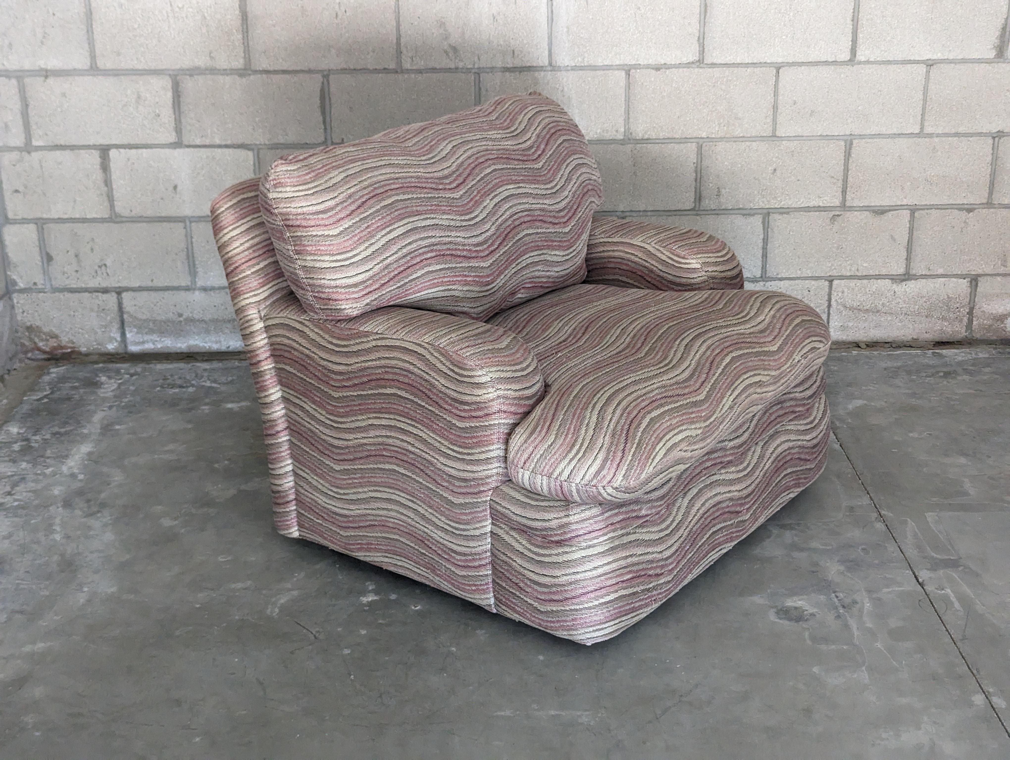 Postmodern Pastel Pink/Purple Armchair, c1980s For Sale 8