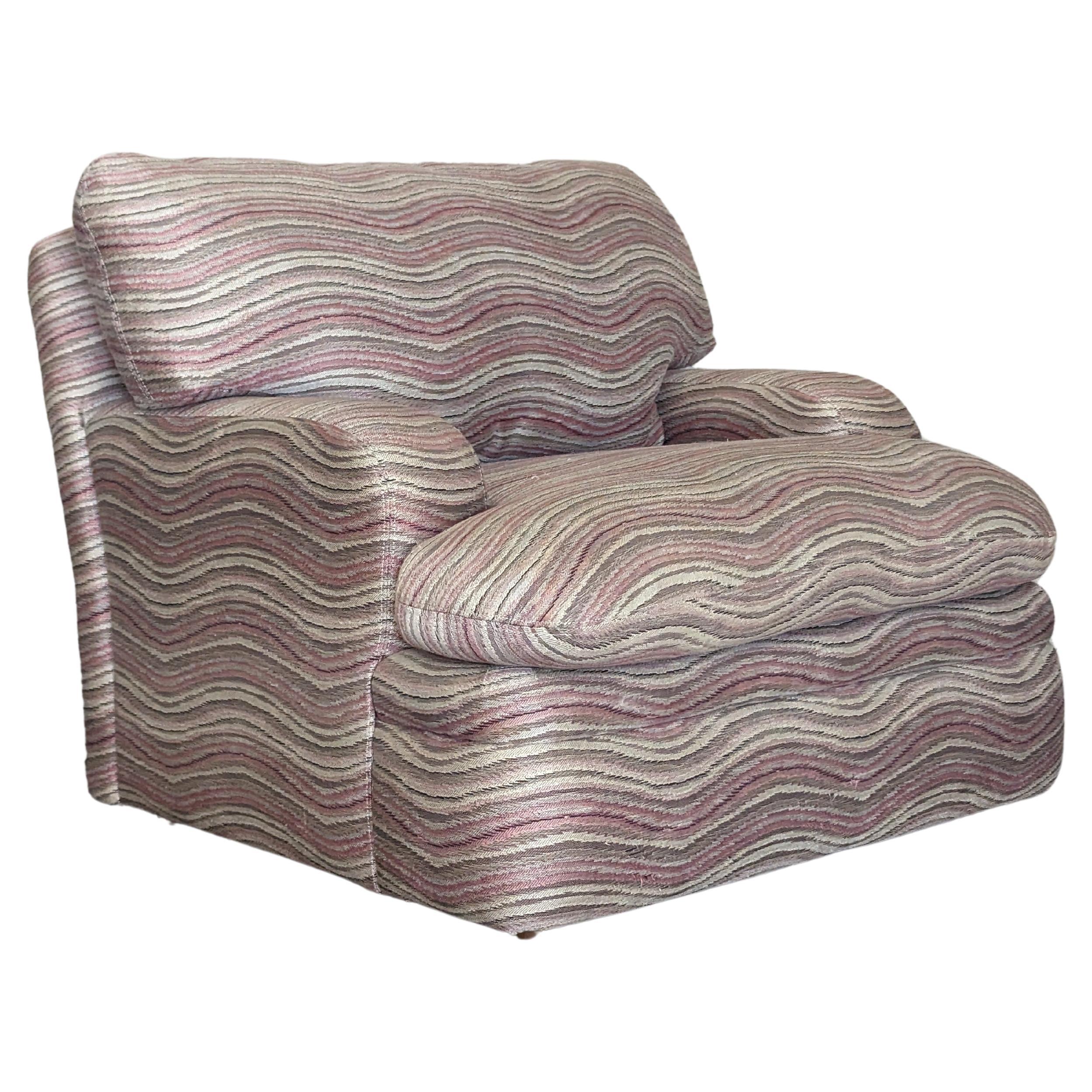 Postmodern Pastel Pink/Purple Armchair, c1980s