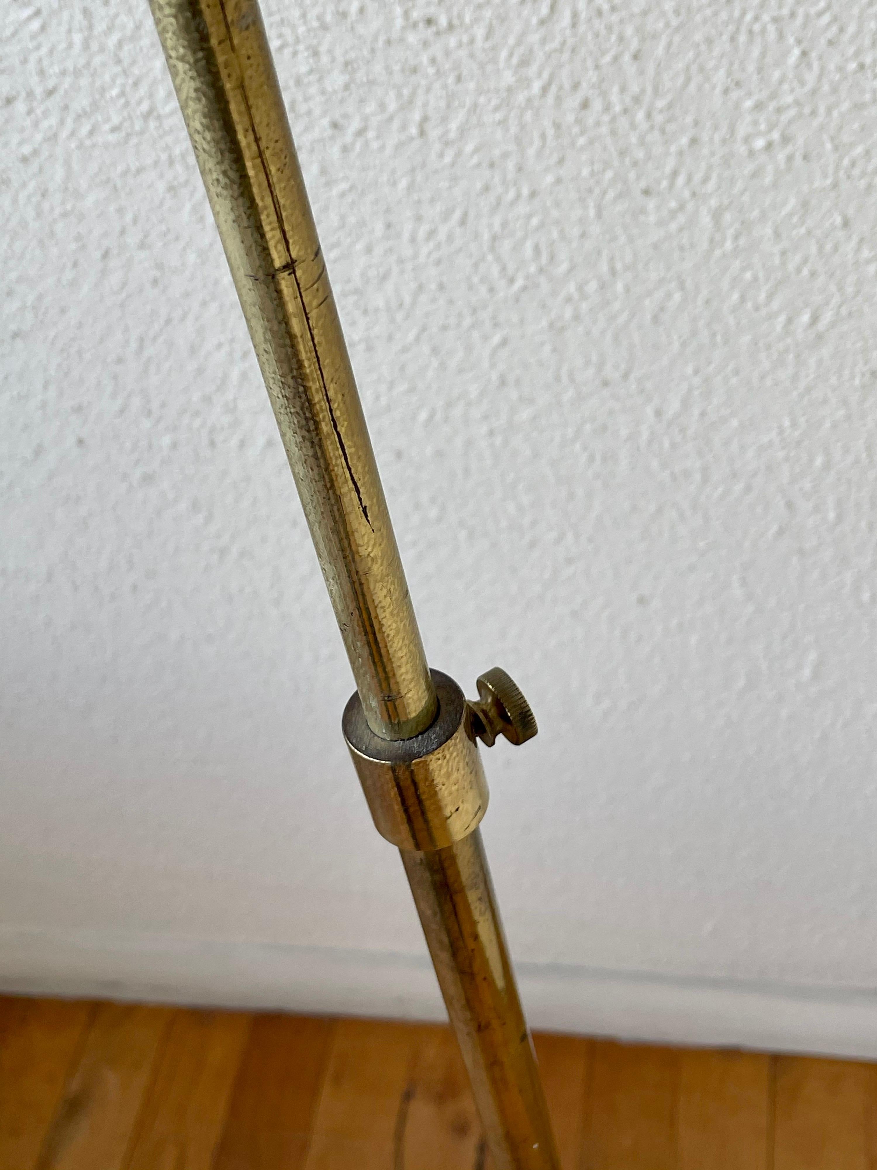 American Postmodern Patinated Brass Multidirectional Low Floor Lamp