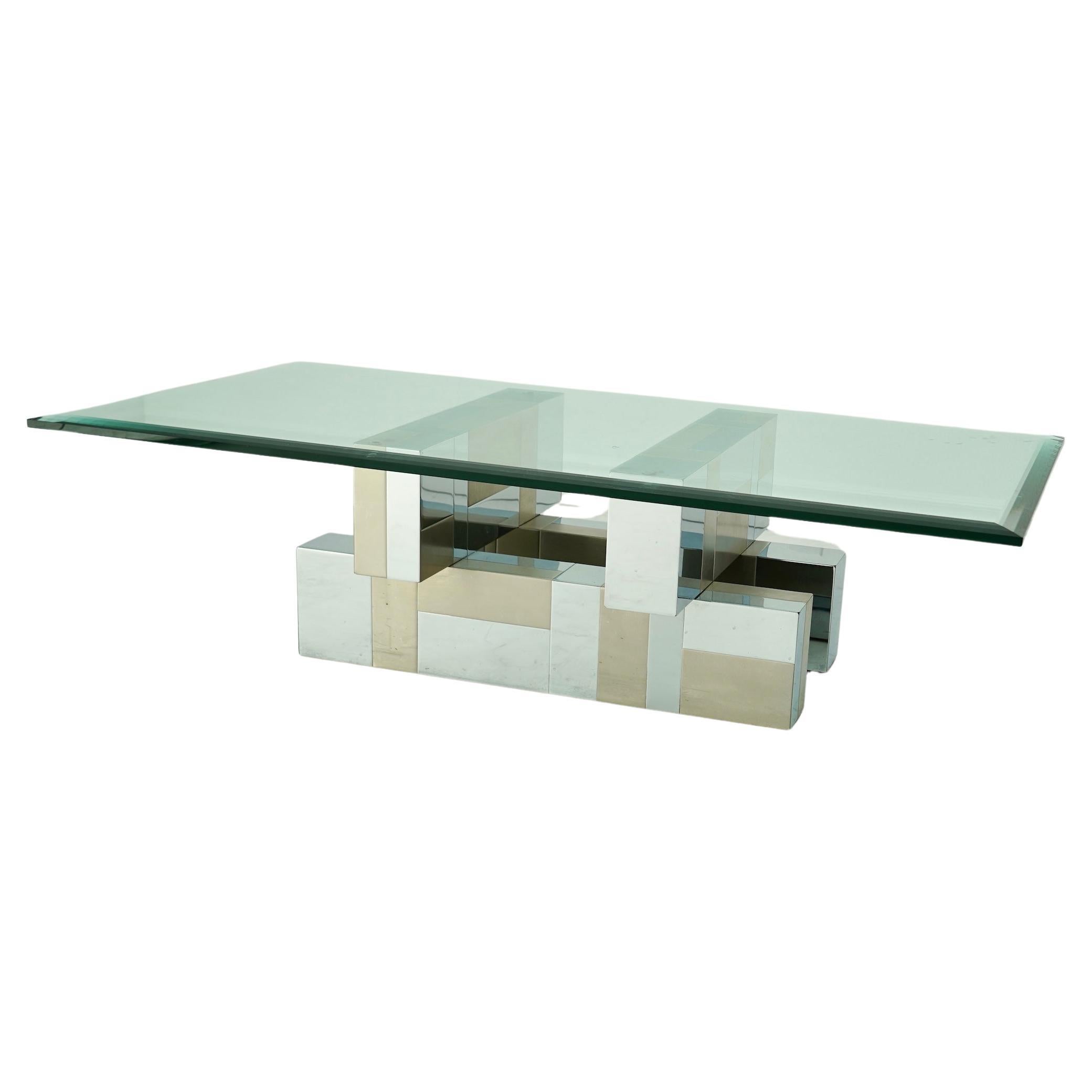 Table basse postmoderne Cityscape de Paul Evans pour Directional, 1970