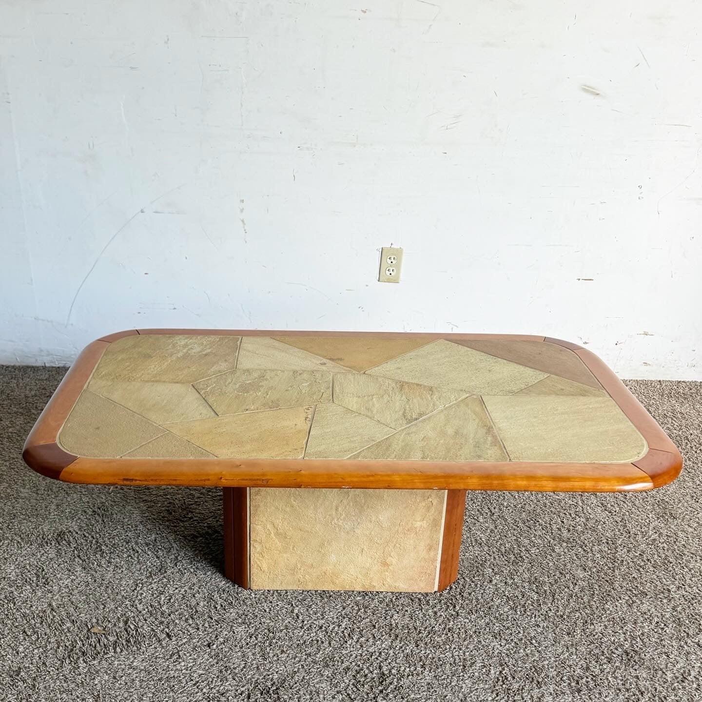 Postmoderner Paul Kingma Stil Schiefer Craft Couchtisch (21. Jahrhundert und zeitgenössisch)