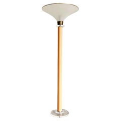Vintage Postmodern Peach and Lucite Dimmable Floor Lamp
