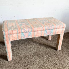 Postmodern Peach Purple and Blue Parsons Bench