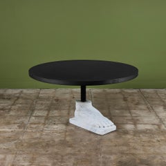 Postmodern Pedestal Dining Table with Marble Foot Base
