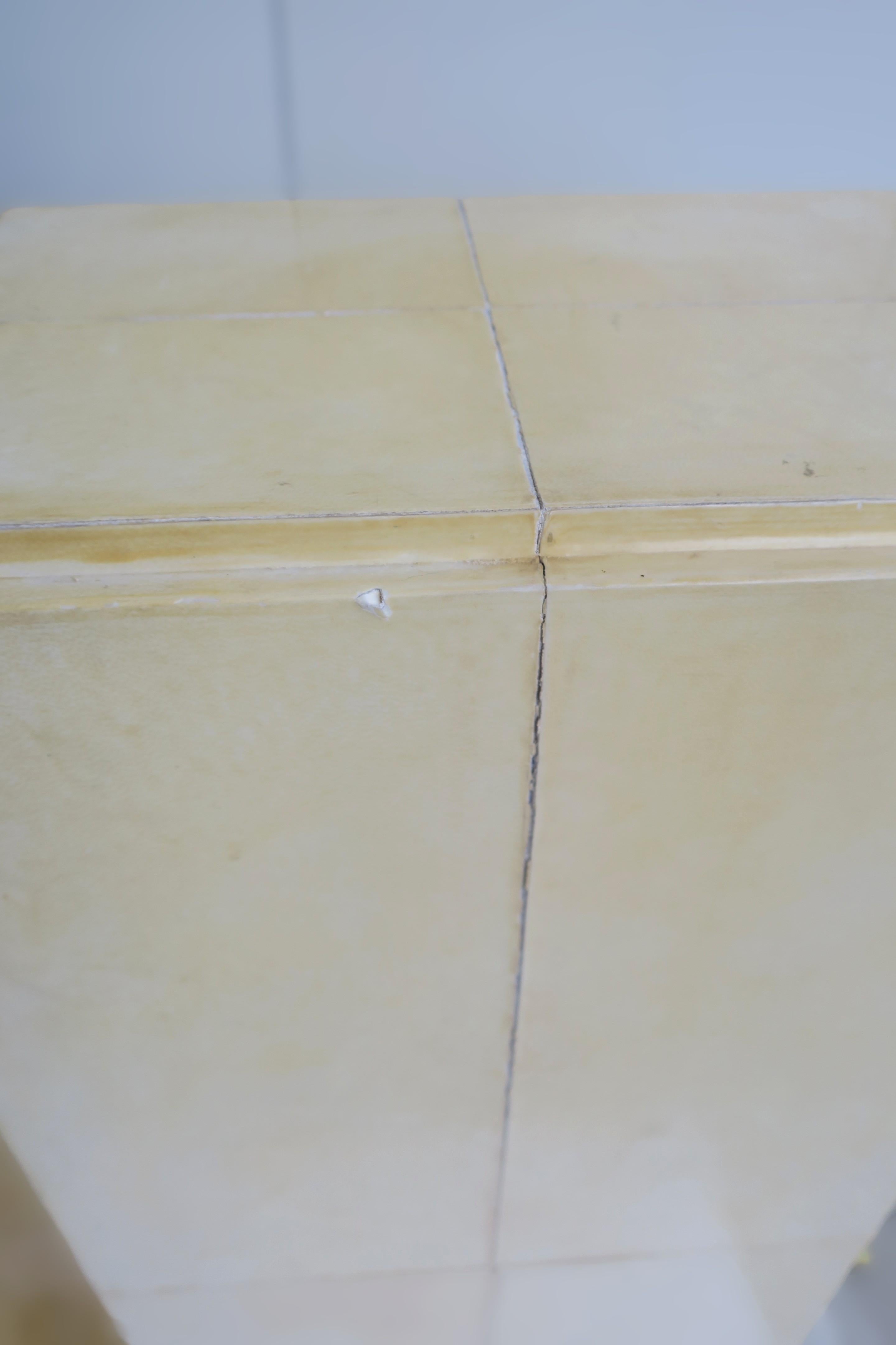 Postmodern Pedestals Columns Goatskin Karl Springer Style, Pair For Sale 8