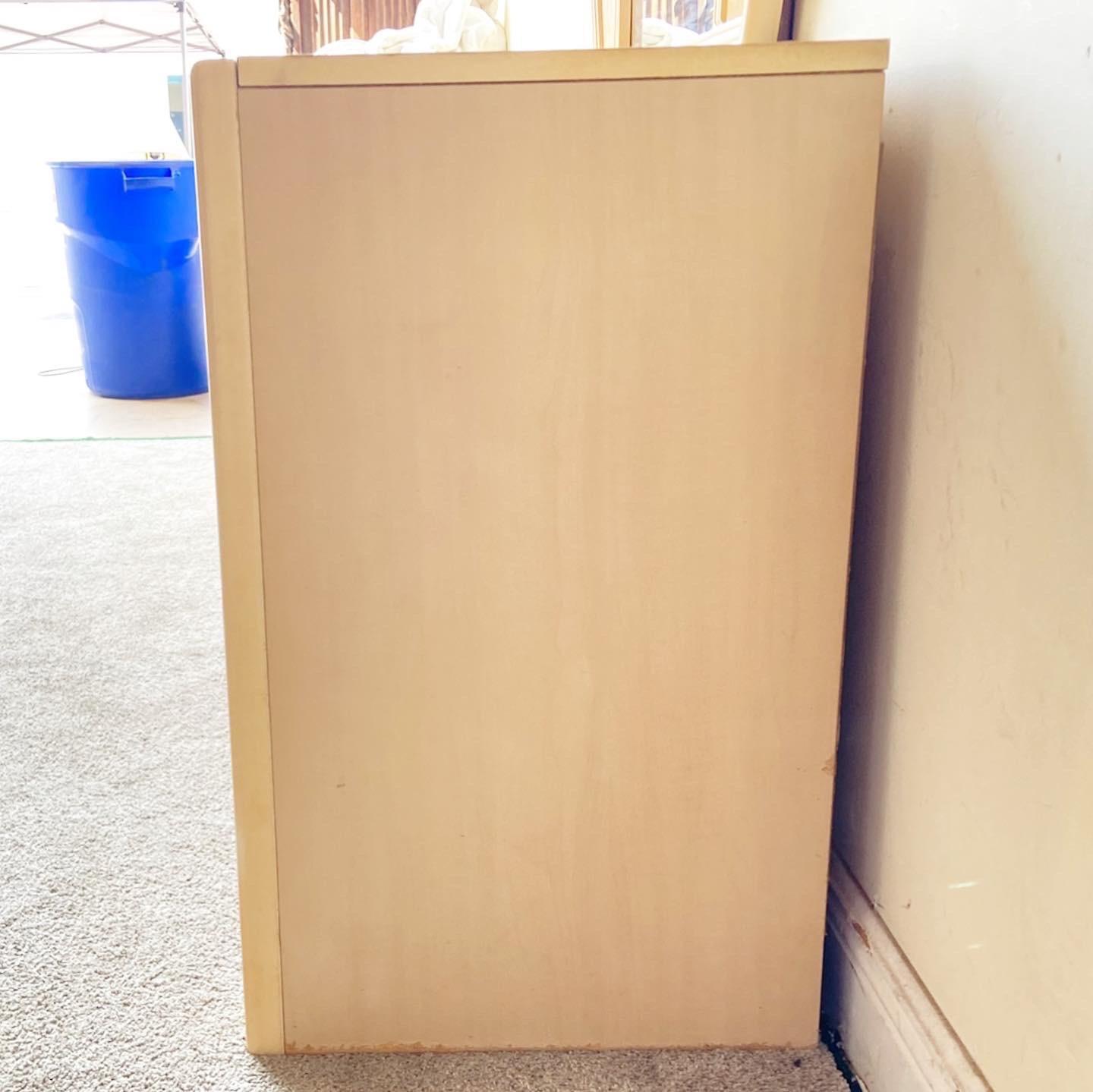 Post-Modern Postmodern Pencil Reed Dresser with Mirror by Lea Furniture, 7 Drawers