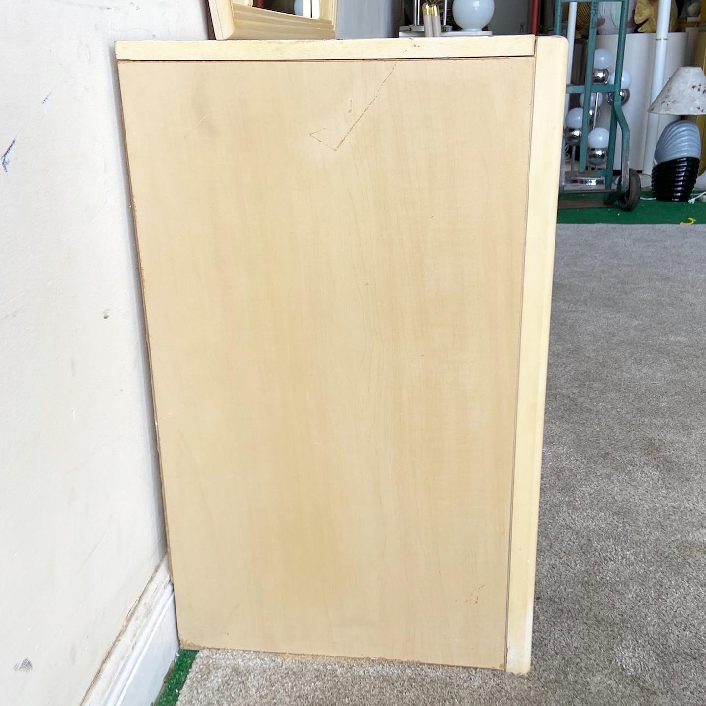 American Postmodern Pencil Reed Dresser with Mirror by Lea Furniture, 7 Drawers
