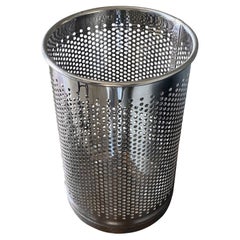 Vintage Postmodern Perforated Italian Waste Basket, circa 1980