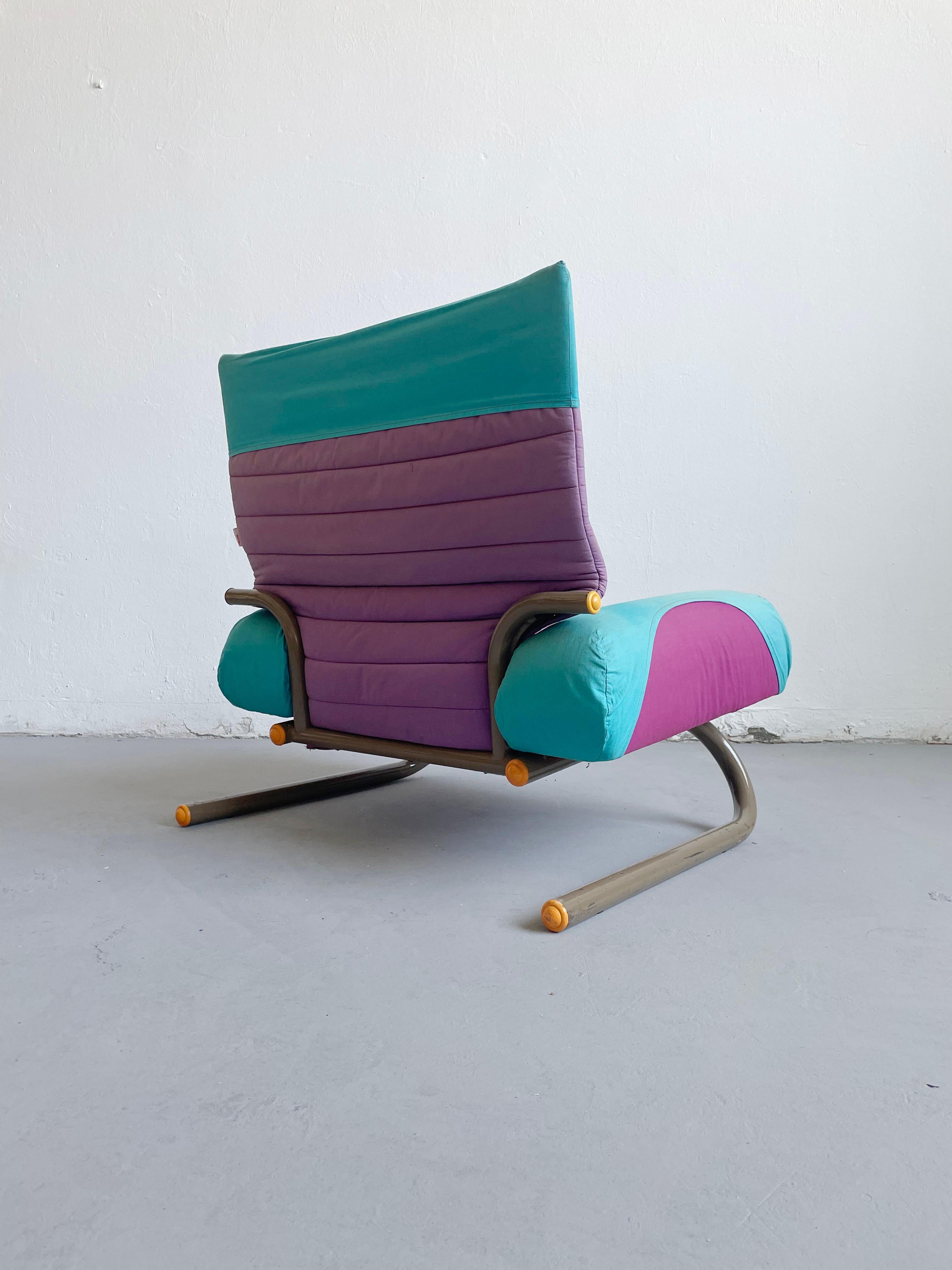 Metal Postmodern 'Peter Pan' Lounge Chair, Michele De Lucchi for Thalia&Co, Italy 1982 For Sale