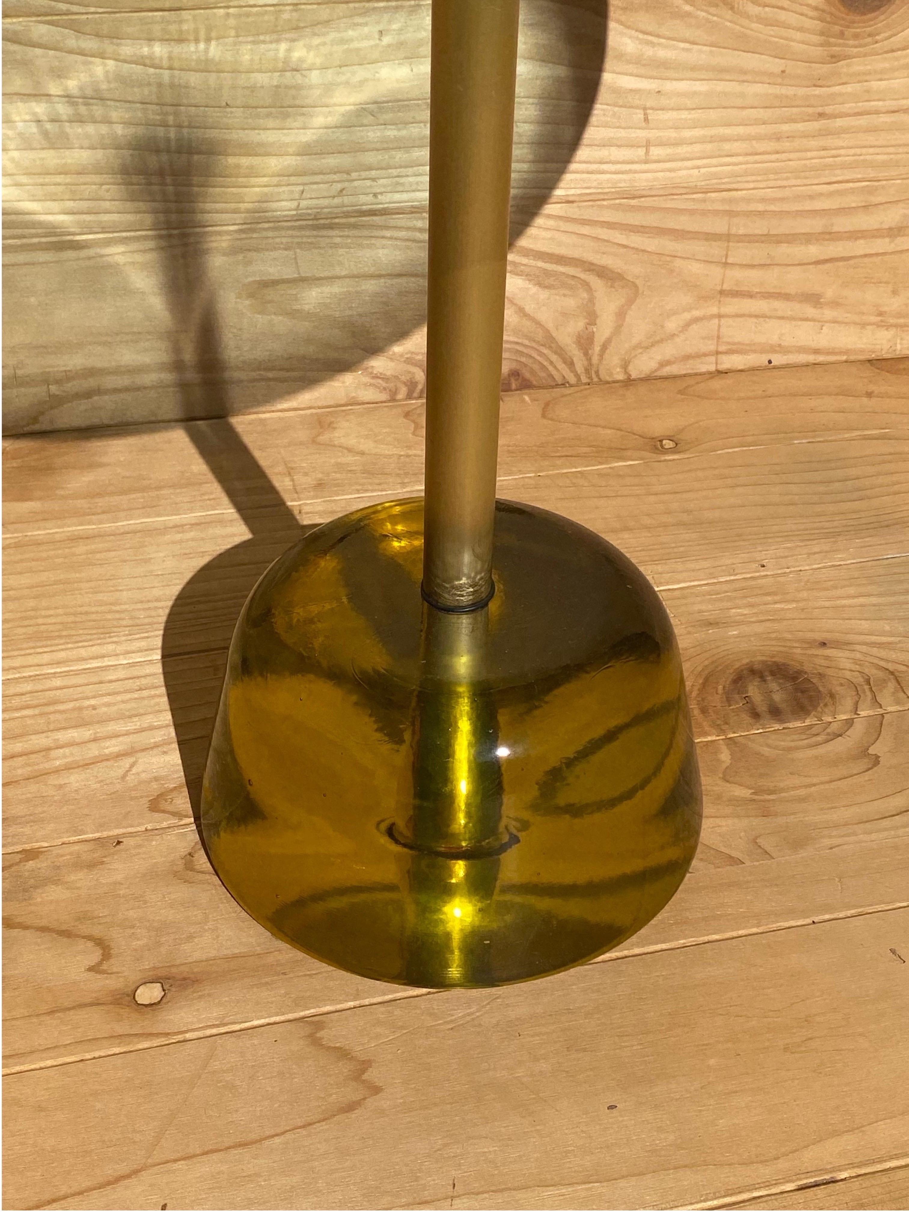German Postmodern Pina Low Aqua Blue Brass Side Table Styled After Pulpo