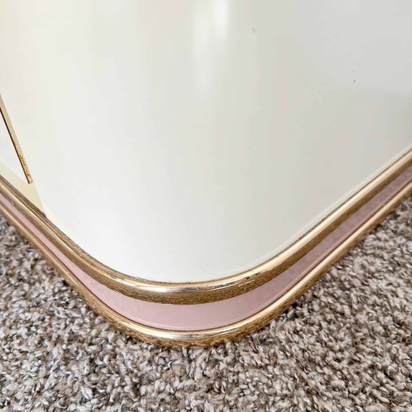 Postmodern Pink and Cream Lacquer Laminate With Gold Accent Dresser For Sale 2