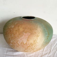 Postmodern Pink and Green and Peach Circular Vase