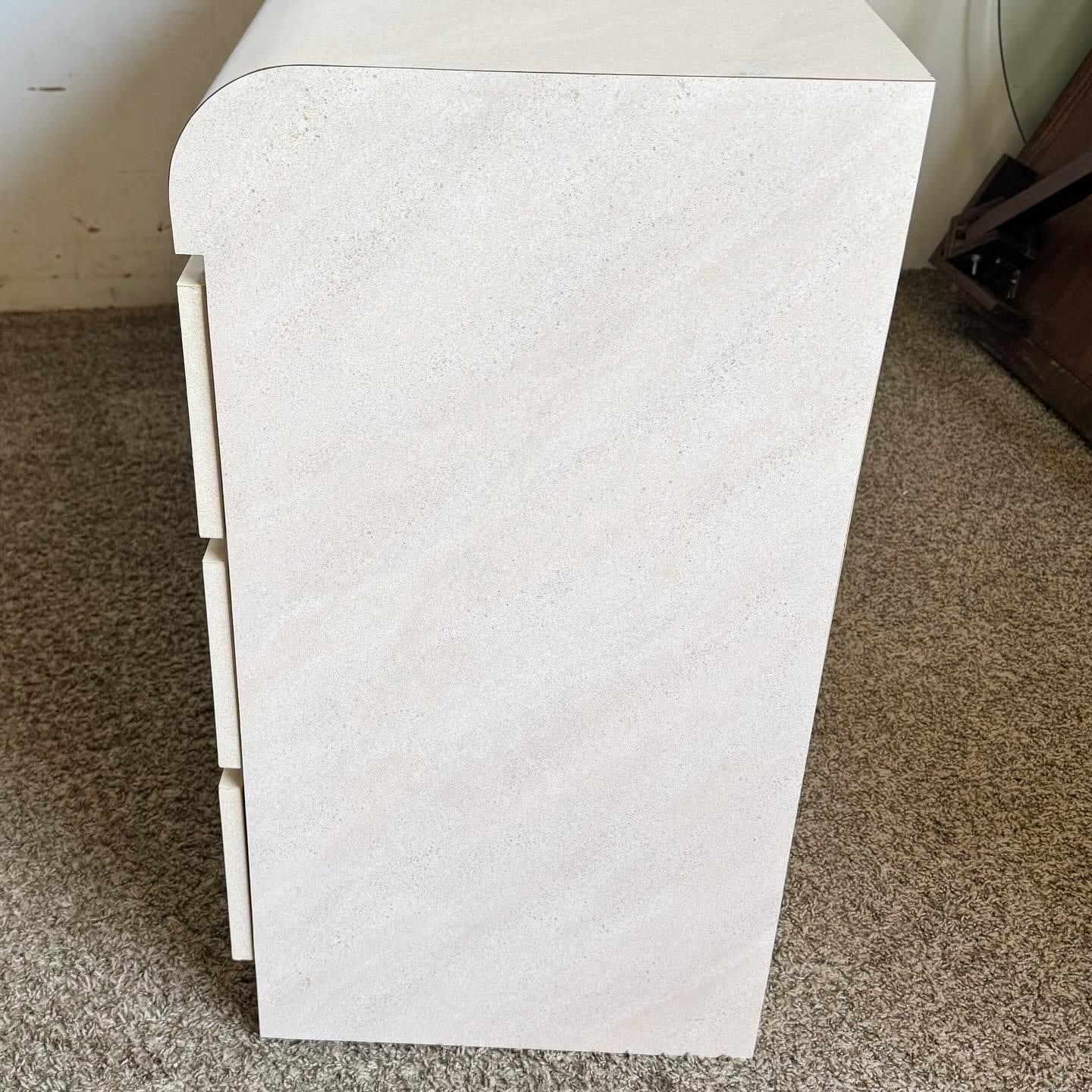 American Postmodern Pink and Lavender Airbrush Laminate Waterfall Dresser - 6 Drawers