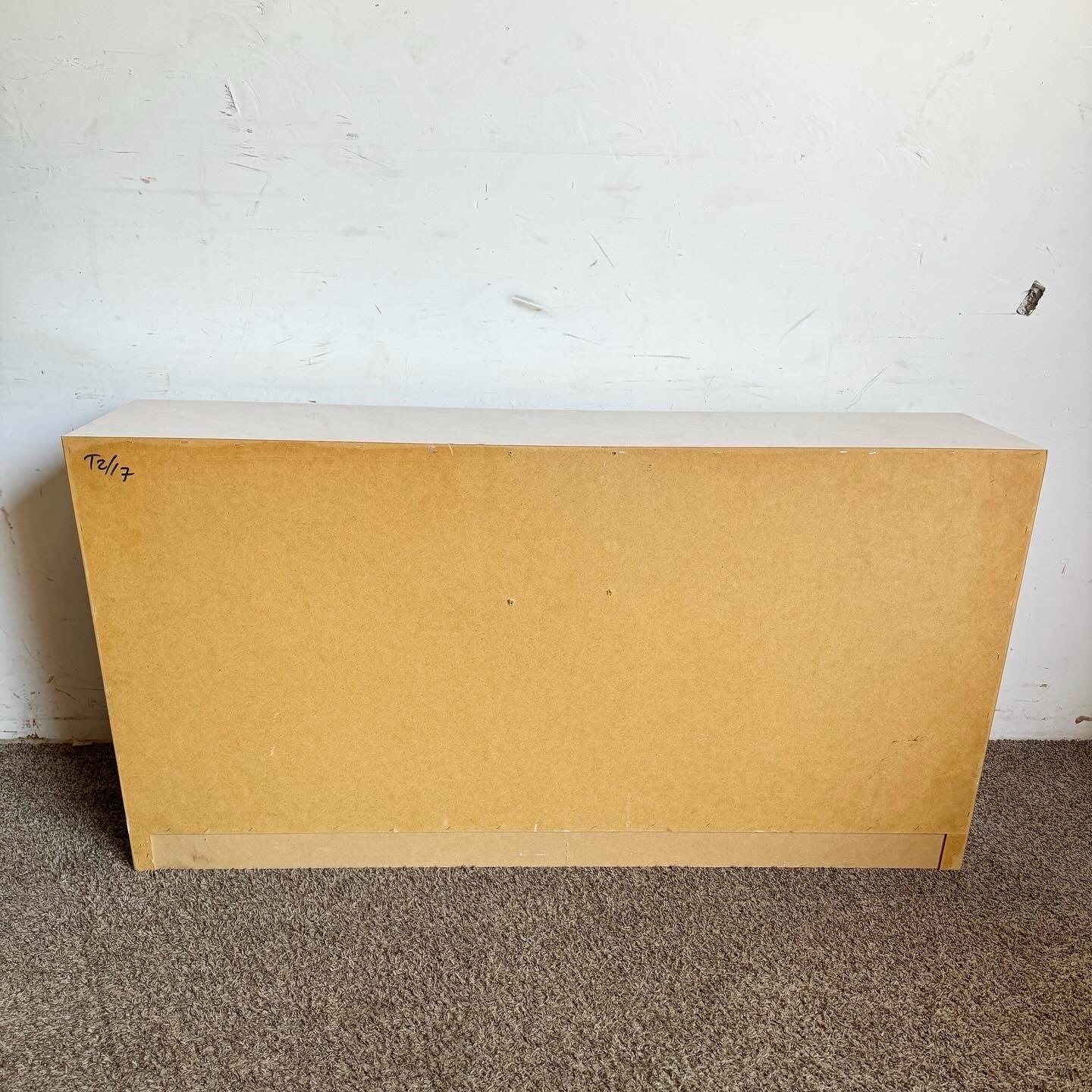 Postmodern Pink and Lavender Airbrush Laminate Waterfall Dresser - 6 Drawers 1