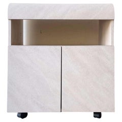 Postmodern Pink and Lavender Wash Laminate Cabinet on Casters