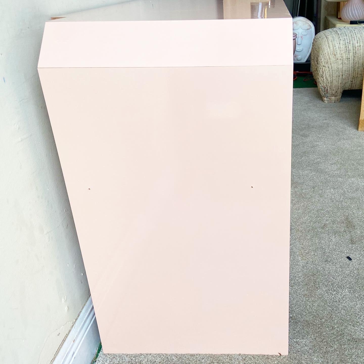 Post-Modern Postmodern Pink and Light Pink Lacquer Laminate Dresser, 1980