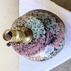 Postmodern Pink, Blue and Black Sponged Ceramic Table Lamp