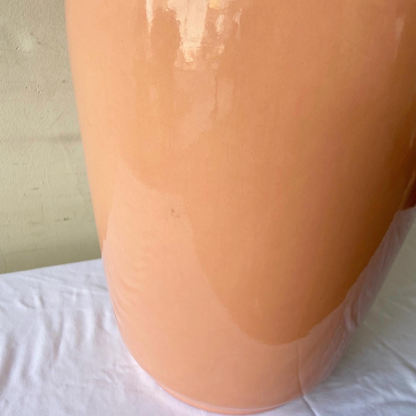 Post-Modern Postmodern Pink Ceramic Floor Vase For Sale