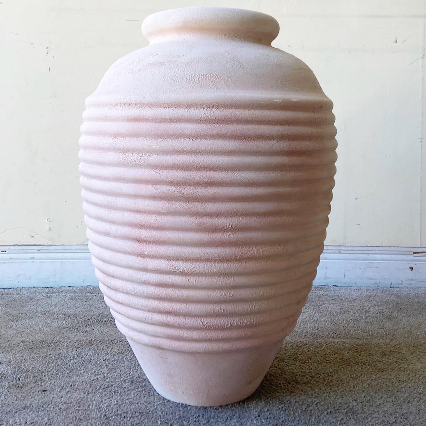 Post-Modern Postmodern Pink Ceramic Floor Vase