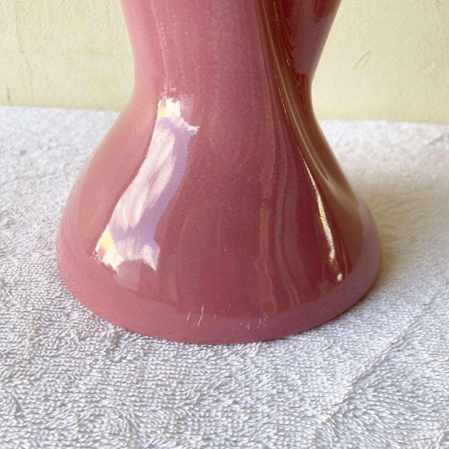 Post-Modern Postmodern Pink Ceramic Haeger Style Sculpture For Sale