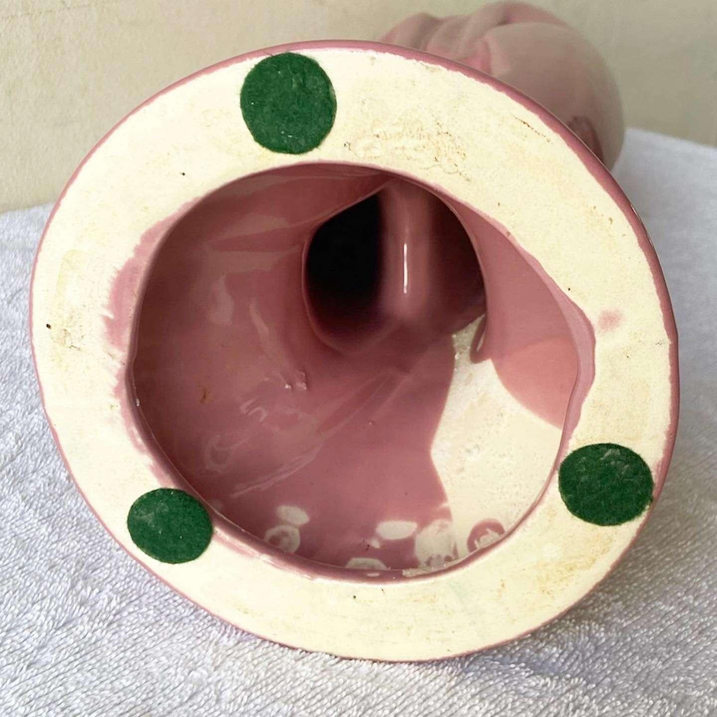 Postmodern Pink Ceramic Haeger Style Sculpture In Good Condition For Sale In Delray Beach, FL