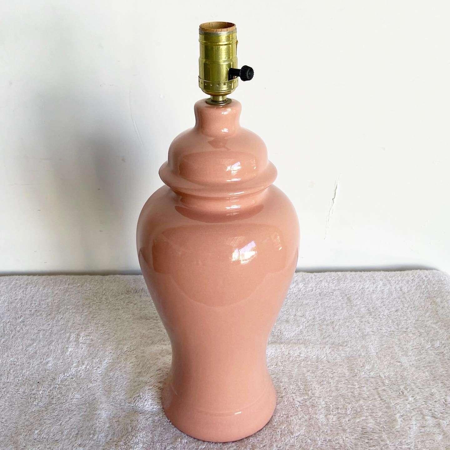 American Postmodern Pink Ceramic Table Lamp For Sale