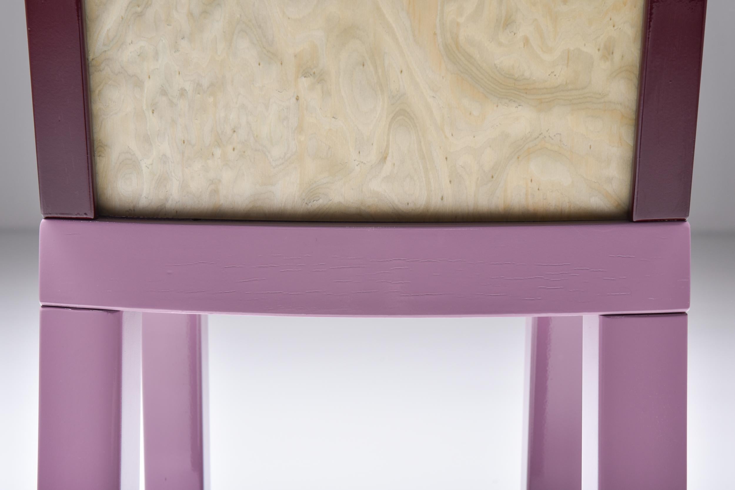 Postmodern Pink Dining Chairs by Ettore Sottsass for Leitner, Italy, 1980s For Sale 13