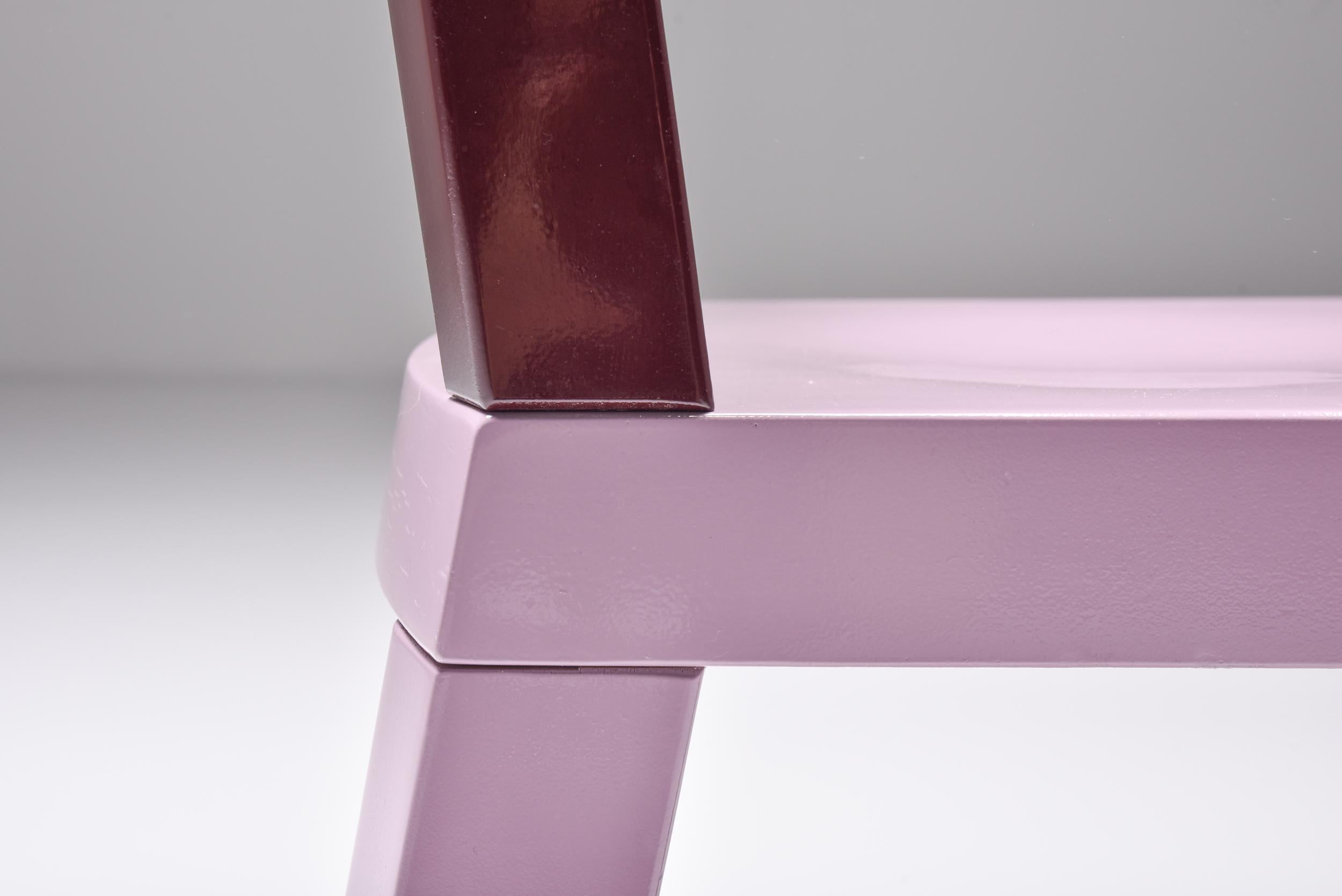 Postmodern Pink Dining Chairs by Ettore Sottsass for Leitner, Italy, 1980s For Sale 11